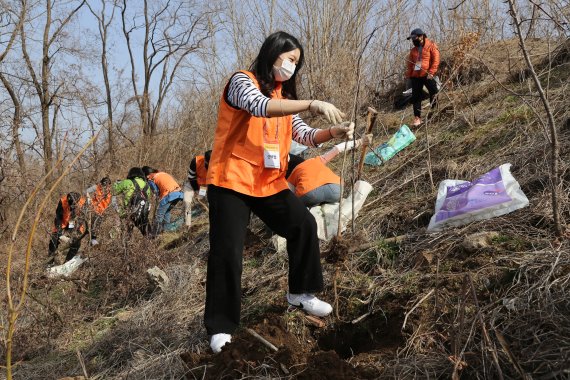 한화손보, 도시숲 조성 위해 '난지도 나무 심기' 행사