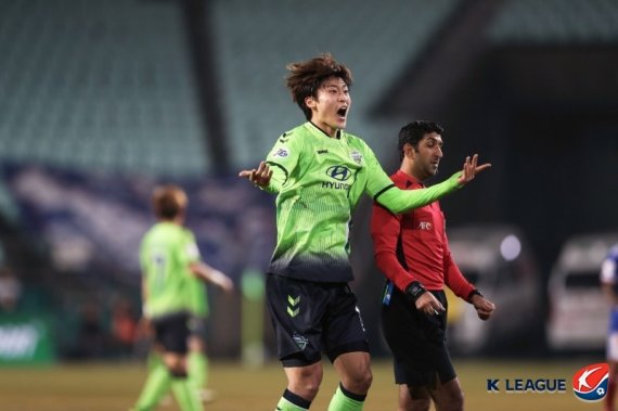 전북 현대 시절의 조규성(한국프로축구연맹 제공)© 뉴스1