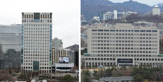 윤석열 대통령 당선인이 17일 청와대 이전 후보지를 외교부 청사와 국방부 청사 두 군데로 압축했다. 사진은 이튿날인 18일 외교부와 국방부 모습. 이에 따라 해당 분과 인수위원들은 이날 오후 각각 현장을 방문해 점검에 나선다. 사진=뉴시스