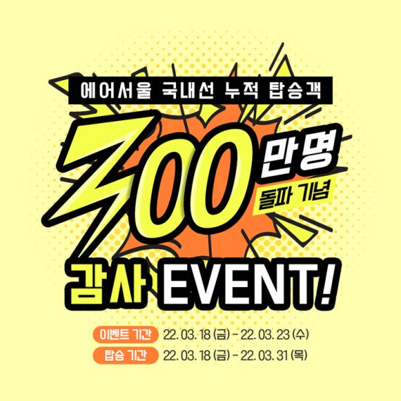 에어서울, 탑승객 300만 돌파 기념 김포~제주 1만5800원부터