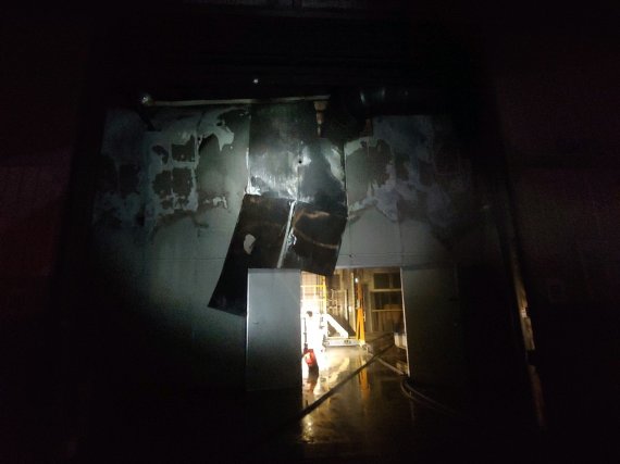 강서구 화재 현장.(부산경찰청 제공)© 뉴스1