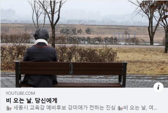 강미애 세종시교육감 예비후보 짤 영상 캡처. © 뉴스1