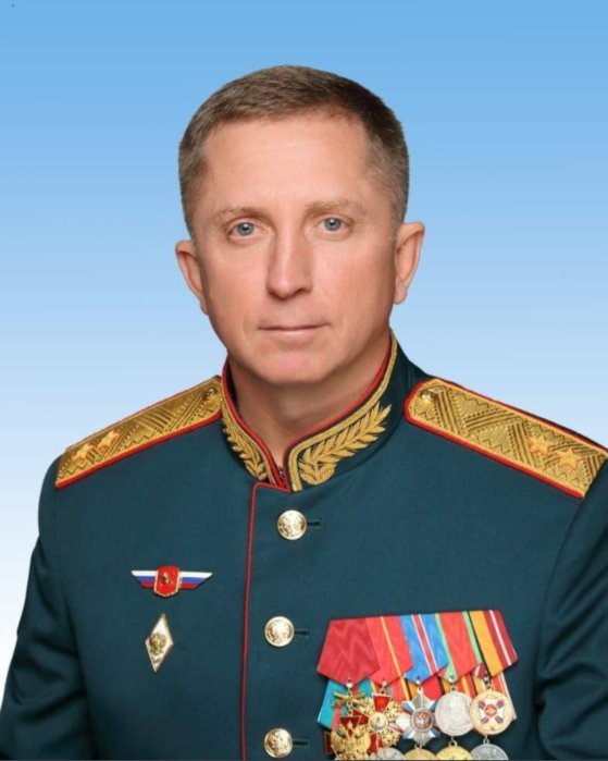 우크라이나 국방부는 26일(현지시간) "러시아 남부군구 제49연합군 사령관 야코프 랴잔체프 중장을 사살했다"고 밝혔다. 트위터 갈무리.