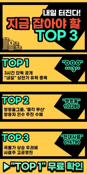 내일의 급등 유망주 TOP3 공개