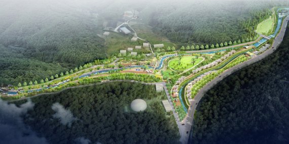 청학밸리리조트의 전체 조감도(내년 완성된 모습 예상도) © 뉴스1