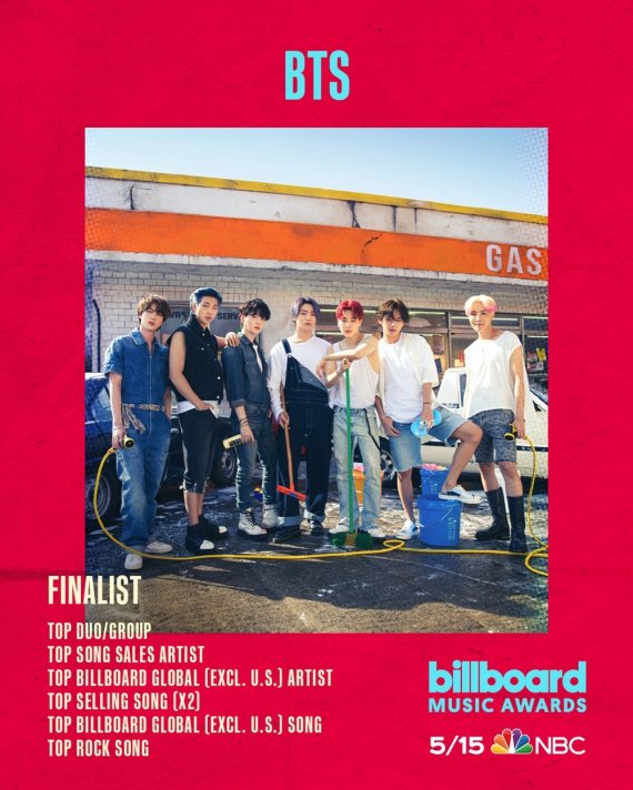 그룹 방탄소년단이 '2022 빌보드 뮤직 어워드'에서 6개 부문 총 7개 수상 후보에 올랐다. (사진= Billboard Music Awards 2022) /사진=뉴스1