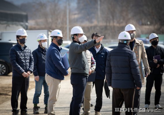 김광철 연천군수 북방물류 거점도시 도약 현장점검. 사진제공=연천군