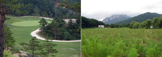 북한 금강산 관광지구 내 '아난티 골프장'. (통일부 제공) 2019.10.29/뉴스1