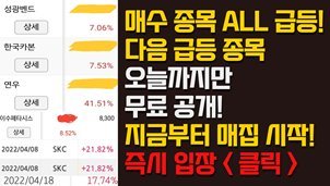 상한가 이상 수익 가져갈 스윙주 찾고 있다면 꼭 보세요!