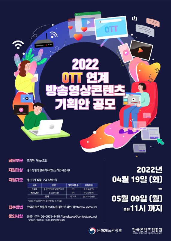 2022년 OTT 연계 방송영상콘텐츠 기획안 공모 포스터