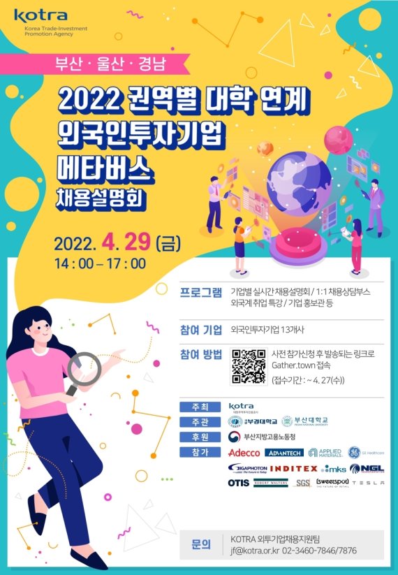 2022 동남권 대학 연계 외국인 투자기업 채용설명회 포스터.(부경대 제공) © 뉴스1
