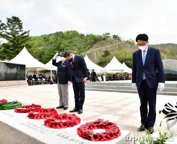 파주시 21일 설마리 임진강전투 71주년 추모식 진행. 사진제공=파주시