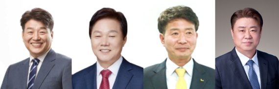 제8회 전국동시지방선거 경남도지사 후보. 왼쪽부터 더불어민주당 양문석, 국민의힘 박완수, 정의당 여영국, 무소속 최진석 후보.© 뉴스1