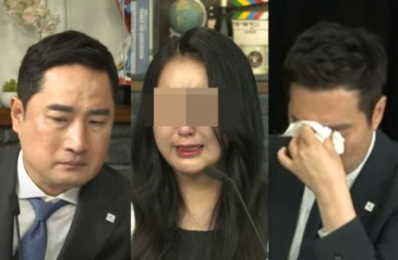 유튜브 채널 방송 가로세로연구소에 출연한 정유라(가운데)와 진행자 강용석 변호사(왼쪽)와 김세의 대표 (유튜브 갈무리) © 뉴스1 /사진=뉴스1