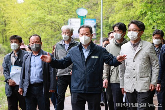 조광한 남양주시장 29일 청학밸리리조트 개장 전 중간점검. 사진제공=남양주시