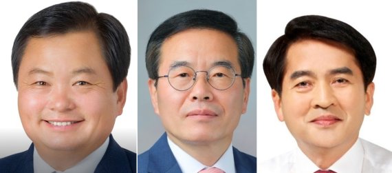 왼쪽부터 김응선, 이태영, 최재형 보은군수 선거 후보