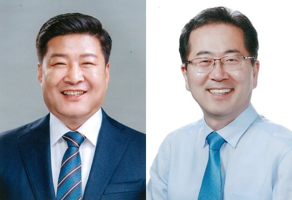 오하근(왼쪽)·허석 더불어민주당 전남 순천시장 경선 후보.2022.5.1/뉴스1