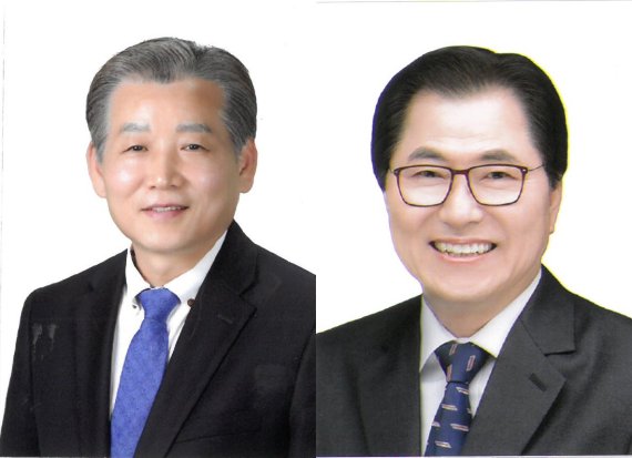 김신(왼쪽)·신우철 더불어민주당 전남 완도군수 경선 후보.2022.5.1/뉴스1