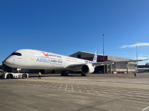 콴타스 항공의 A350-1000 항공기. © 로이터=뉴스1 © News1 이서영 기자