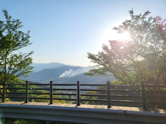 3일 오후 5시45분쯤 전남 보성군 회천면 한 야산에서 산불이 발생해 산림당국이 진화작업을 벌이고 있다.(전남도 제공)2022.5.3/뉴스1