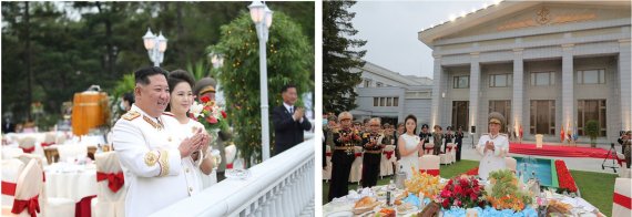 지난 4월 25일 지난 25일 평양 조선노동당 본부청사 정원에서 열린 인민혁명군 창건 90주년 경축행사 참가 인민군 부대 지휘관들을 위한 야외 연회 사진들. [국내에서만 사용가능. 재배포 금지. DB 금지. For Use Only in the Republic of Korea. Redistribution Prohibited] rodongphoto@news1.kr