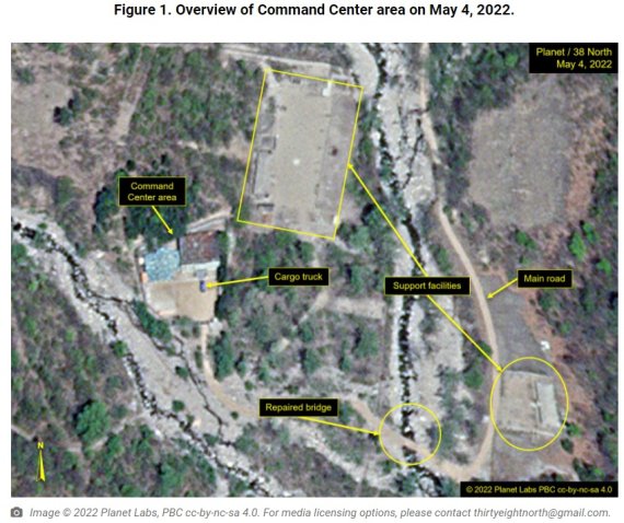 2022년 5월 6일 북한 풍계리 핵실험장 위성사진. 사진=38노스 캡처