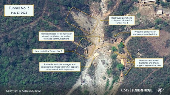 북한 풍계리 핵실험장 위성사진. 사진=CSIS 홈페이지 캡처