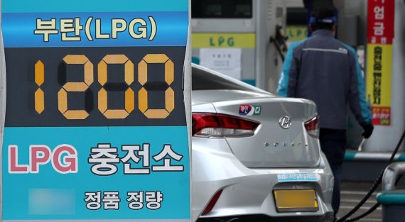 [서울=뉴시스] 추상철 기자 = 서울시내 한 LPG 충전소에서 택시 차량이 충전을 하고 있다. 05.22.