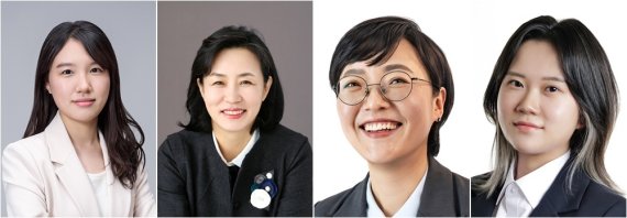 각 정당 시의원 비례대표 1번 후보들. 왼쪽부터 민주당 이소라·국힘 황유정·정의당 오현주·기본소득당 김진서 후보. ©뉴스1