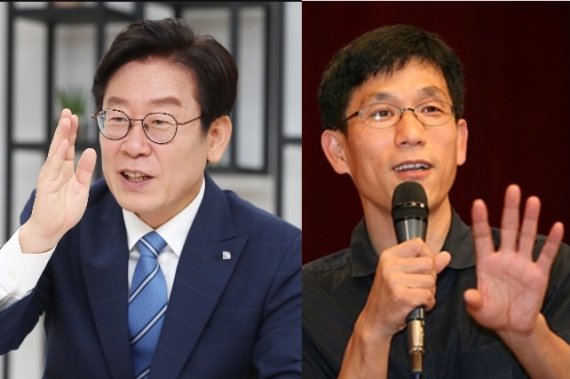 이재명 더불어민주당 총괄선대위원장과 진중권 작가. © 뉴스1 /사진=뉴스1