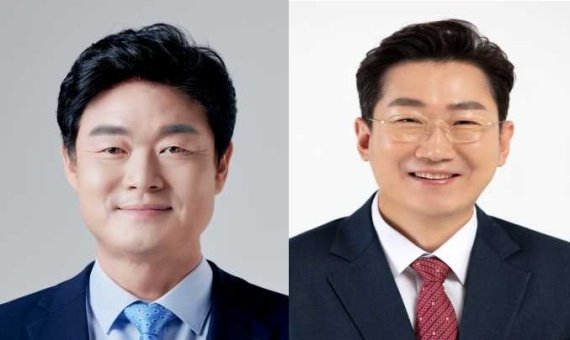 오는 6월 강원 원주시장 선거에 나선 구자열(왼쪽) 더불어민주당 후보와 원강수 국민의힘 후보. (중앙선거관리위원회 제공) 2022.5.28/뉴스1 신관호 기자.