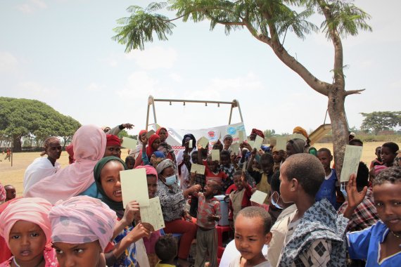 지난 27일(현지시간) 아프리카 에티오피아 오로미아 지역 샤세메네 타운에서 콜레라 백신 접종이 진행되고 있다. 국제백신연구소 제공.