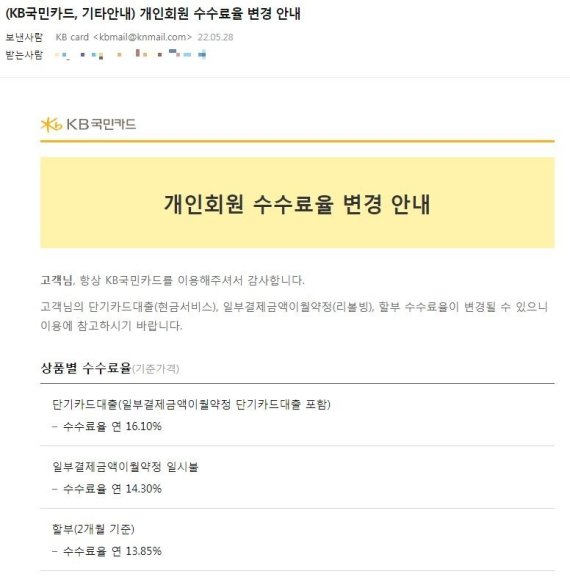 KB국민카드 사칭 메일 (이스트시큐리티 제공)© 뉴스1