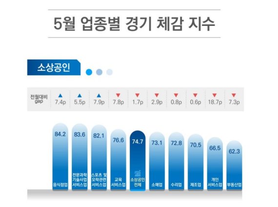 소상공인 5월 체감 경기지수(BSI) © 뉴스1