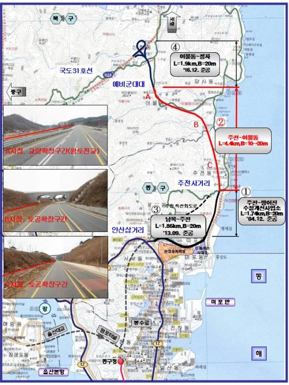 울산미포국가산업단지 진입도로 2구간 공사 본격화