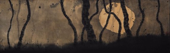 [서울=뉴시스] 유태근 작가의 '월송야정(月松夜靜)', 91×29㎝, 전통한지에 먹. (사진=갤러리인사1010 제공) 2022.06.14. photo@newsis.com *재판매 및 DB 금지