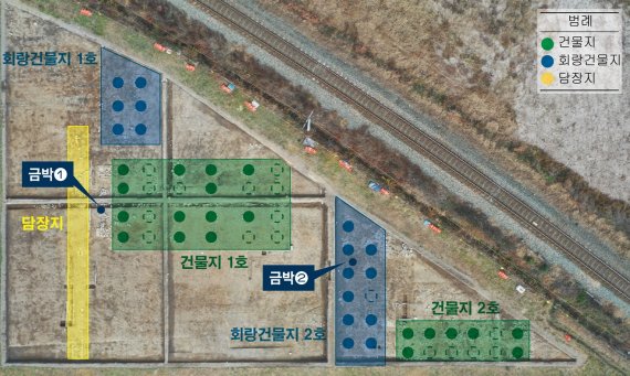 금박 출토 위치. (국립경주문화재연구소제공)© 뉴스1