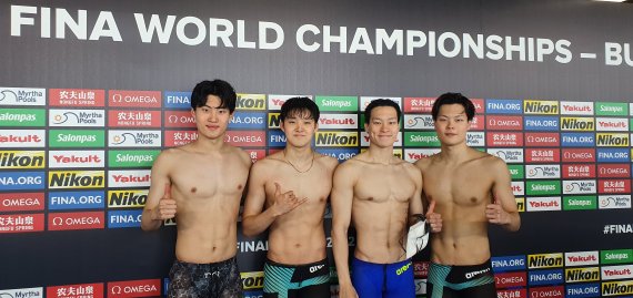 한국 수영이 세계선수권 남자 계영 800m에서 6위에 올랐다.(대한수영연맹 제공) © 뉴스1
