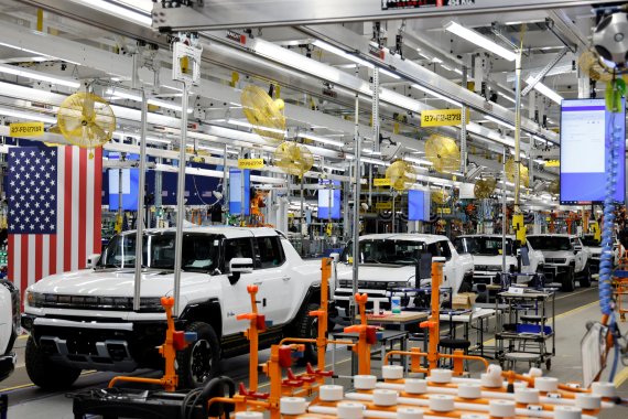 미국 미시간주 디트로이트의 제너럴모터스(GM) 산하 GMC 전기차 공장. 로이터뉴스1