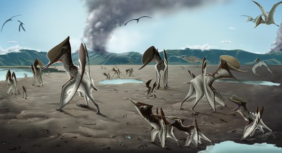 익룡들의 군집생활을 증명해주는 화순 서유리 공룡서식지 복원도