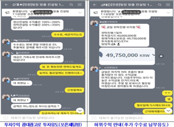 오픈채팅 ‘투자리딩방’ 통해 투자자 모집... 70억원 가로챈 투자사기 일당 검거