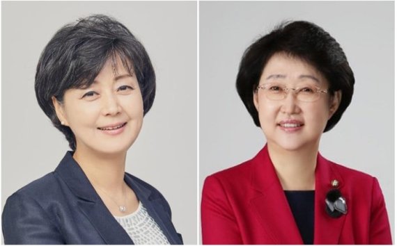 박순애 사회부총리 겸 교육부 장관 후보자(왼쪽)와 김승희 보건복지부 장관 후보자 © 뉴스1