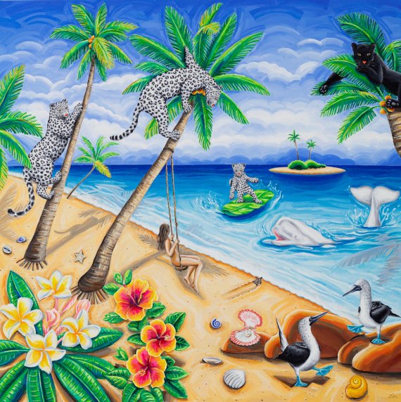 [서울=뉴시스].Summer Paradise,써머 파라다이스,130.3 x 130.3cm,Oil on canvas,2022