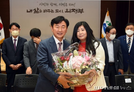 민선8기 김동근 의정부시장 1일 취임식. 사진제공=의정부시