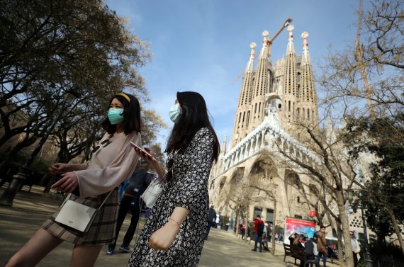 스페인 바르셀로나 인기 관광지 사그라다 파밀리아 성당. © 로이터=뉴스1 <자료 사진>