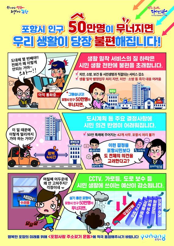 50만 인구 지키기에 전 행정력을 집중했던 포항시 인구가 붕괴됐다.© 뉴스1