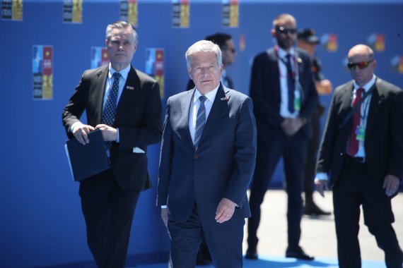O presidente finlandês Sauli Niinistö chega à IFEMA em Madri, onde será realizada a Cúpula dos Aliados da OTAN na tarde de 29 (horário local).  (Repórteres Fotográficos do Escritório Presidencial) 2022.6.2 / Notícias 1 © News1 Repórter Dae-il Oh