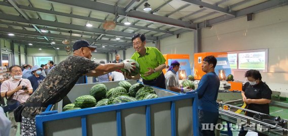 양평군 청운농협 8일 ‘물맑은 양평 수박 출하 발대식’ 개최. 사진제공=양평군