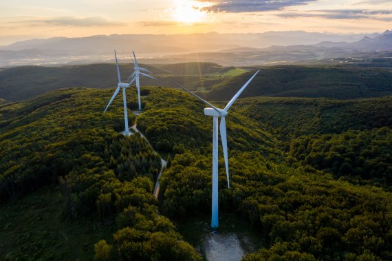 한화솔루션 유럽자회사 큐에너지가 프랑스에서 운영중인 풍력발전소. 한화솔루션 제공