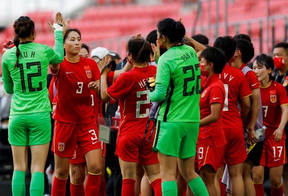 대만과의 동아시안컵 1차전을 승리한 중국 여자축구대표팀 © 로이터=뉴스1